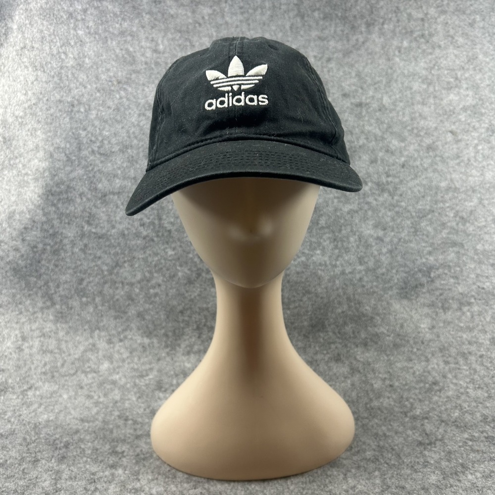 Adidas Originals Trefoil Relaxed‎ Strapback Hat OSFW Black Cotton Logo Cap